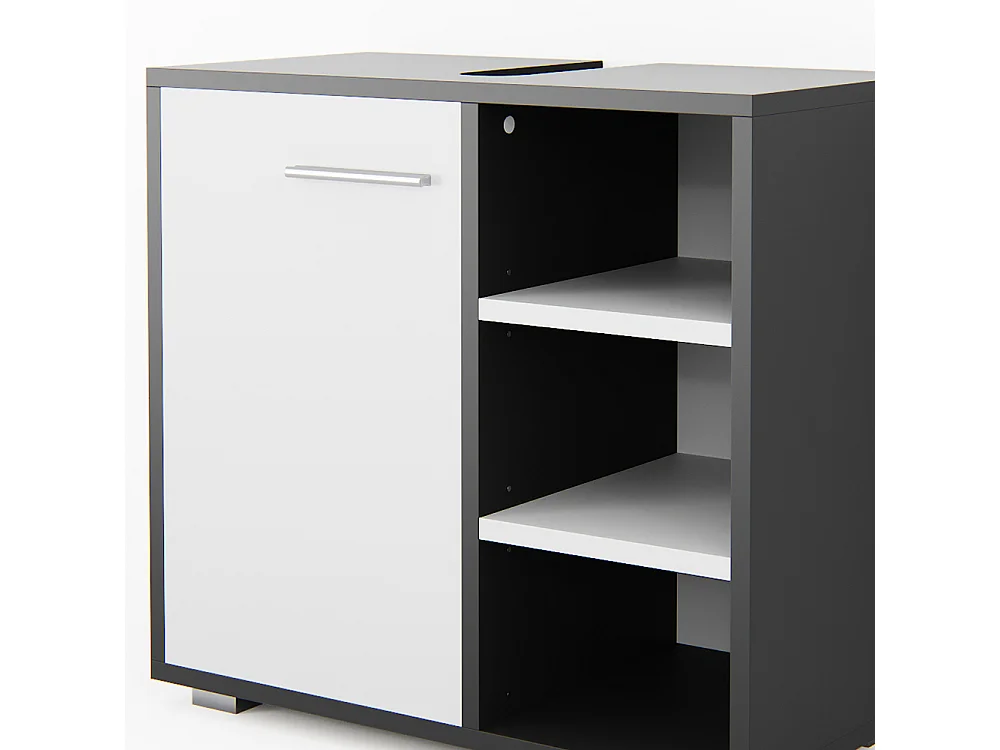 Meuble sous vasque simple anthracite 60x31.1x55.6 perry