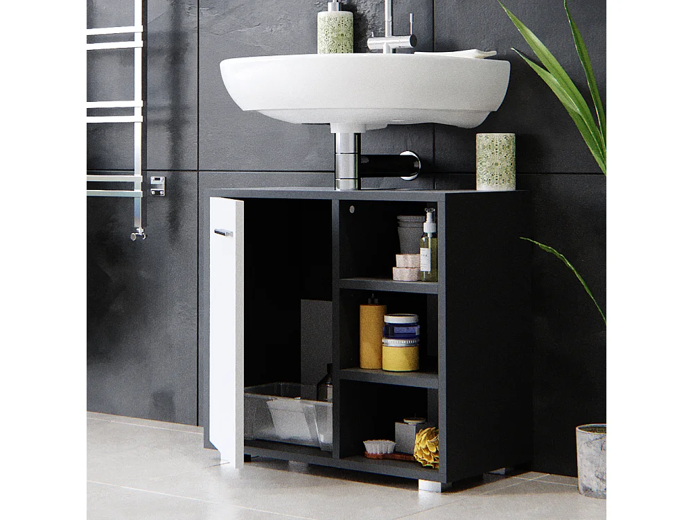 Armário inferior para lavatório antracite 60x31.1x55.6 perry