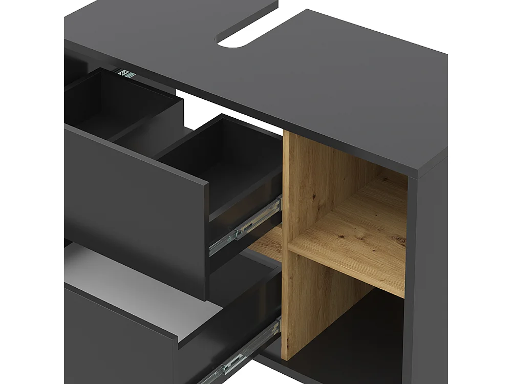 Meuble sous vasque simple anthracite 100x45.5x60 viola