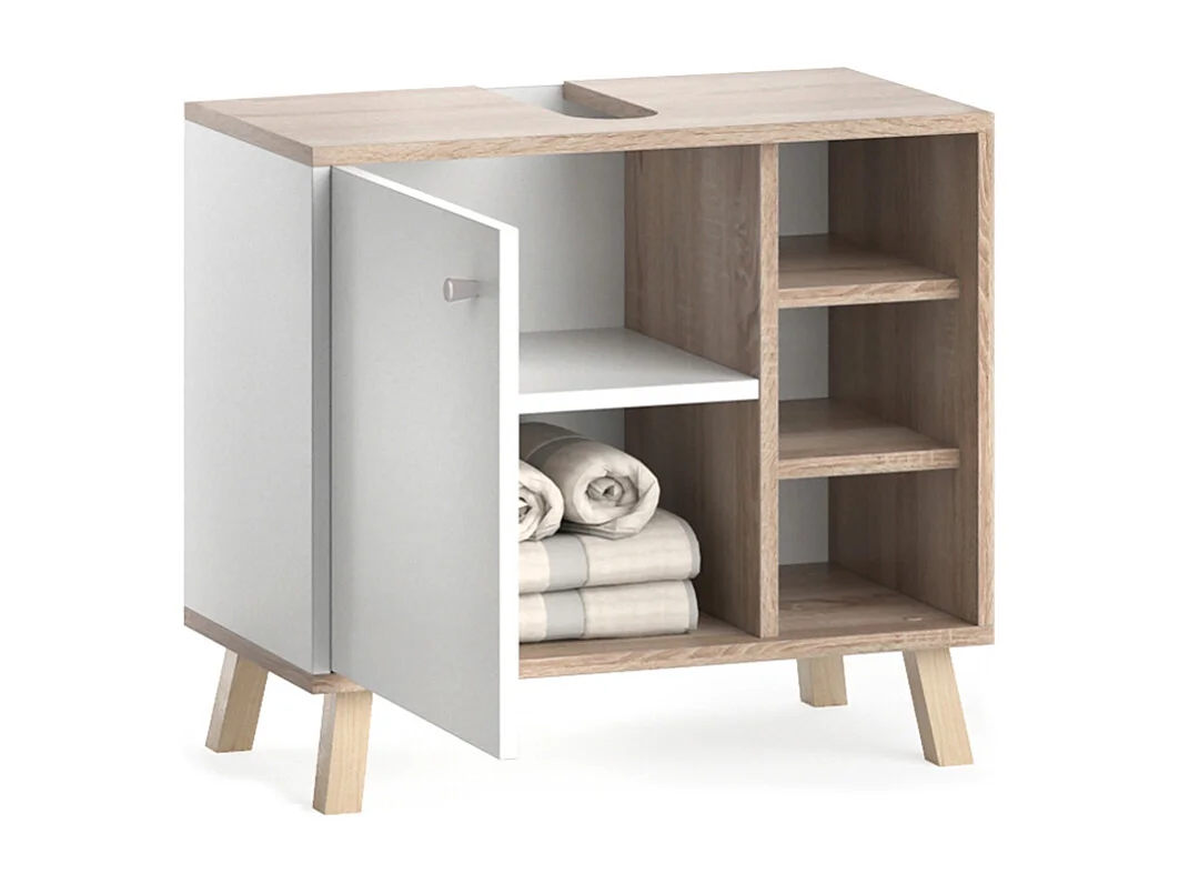 Mobile sottolavabo per bagno bianco 60x32x54 senyo