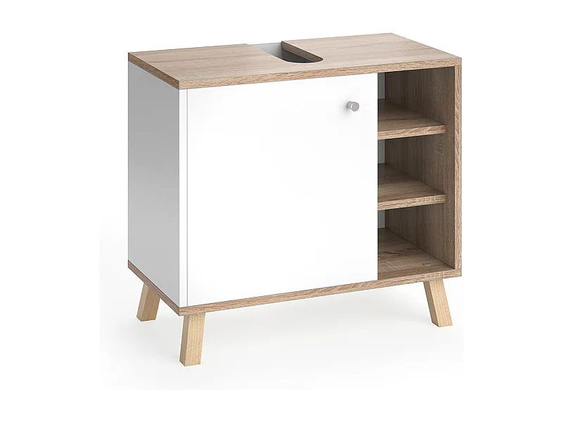 Meuble sous vasque simple blanc 60x32x54 senyo