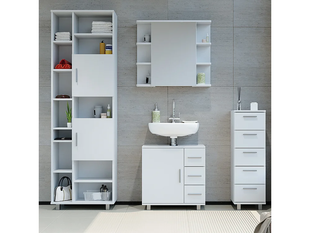 Mobile sottolavabo per bagno bianco 60x33x60.8 ilias