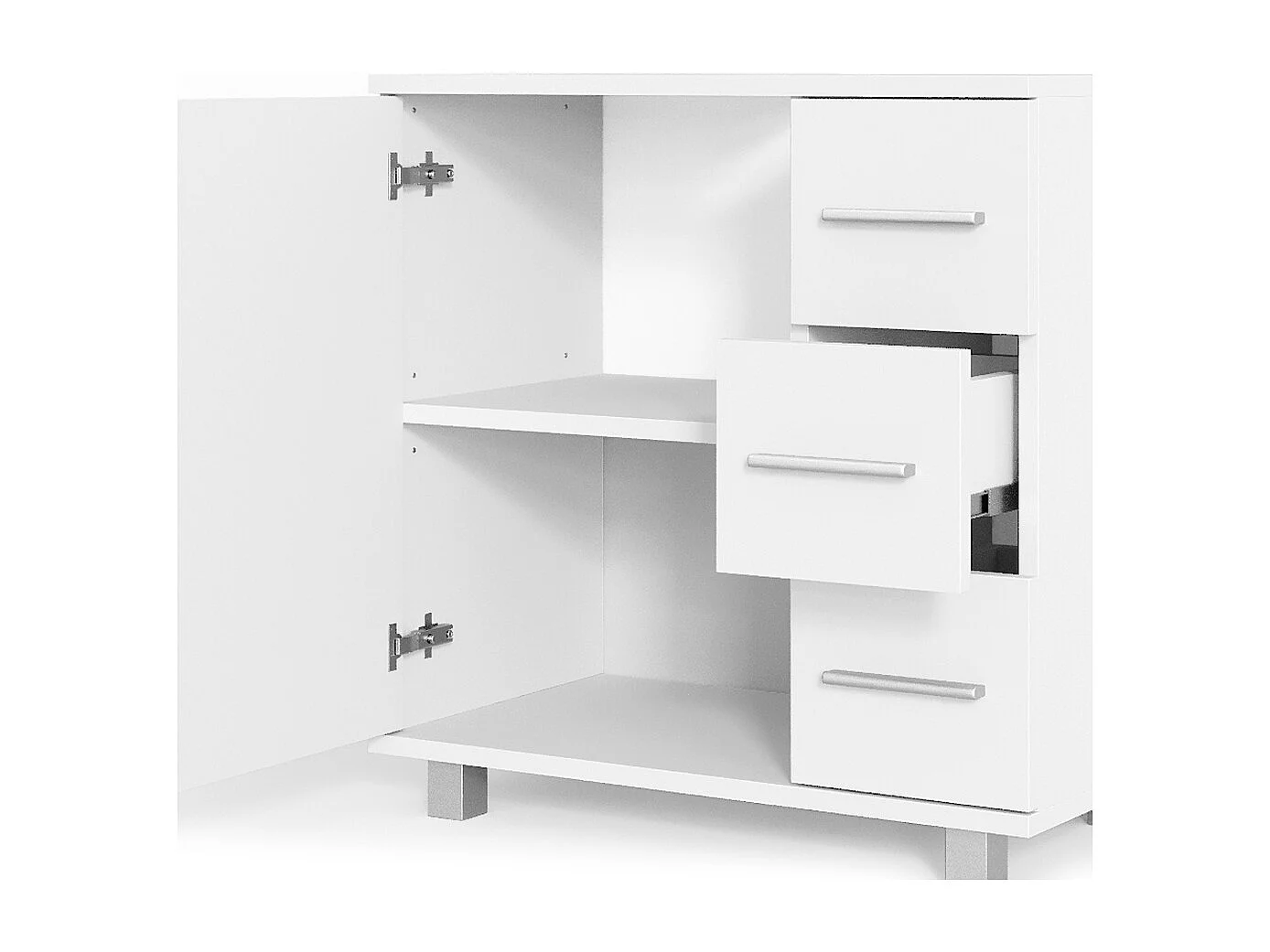 Meuble sous vasque simple blanc 60x33x60.8 ilias