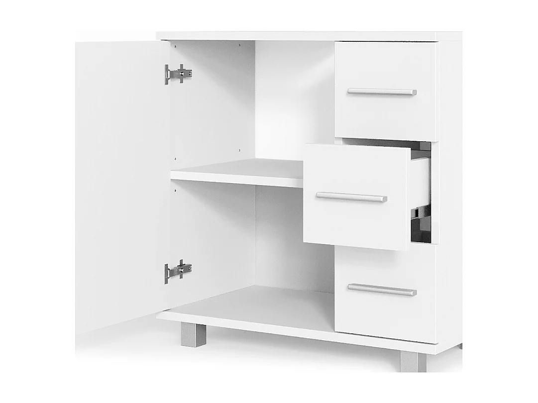 Meuble sous vasque simple blanc 60x33x60.8 ilias