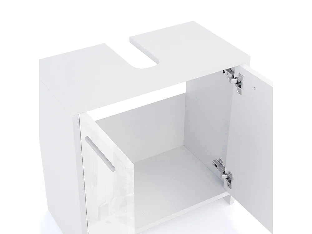 Meuble sous vasque simple blanc brillant/blanc 58x33x60 kiko