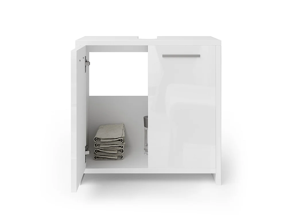 Meuble sous vasque simple blanc brillant/blanc 58x33x60 kiko