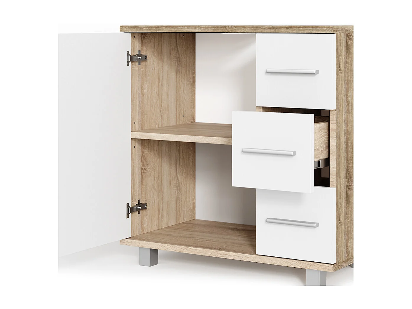 Meuble sous vasque simple sonoma 60x33x60.8 ilias