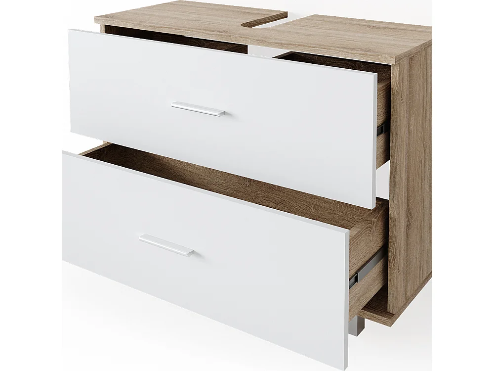 Mobile sottolavabo per bagno bianco/sonoma 80x33x60.8 ilias