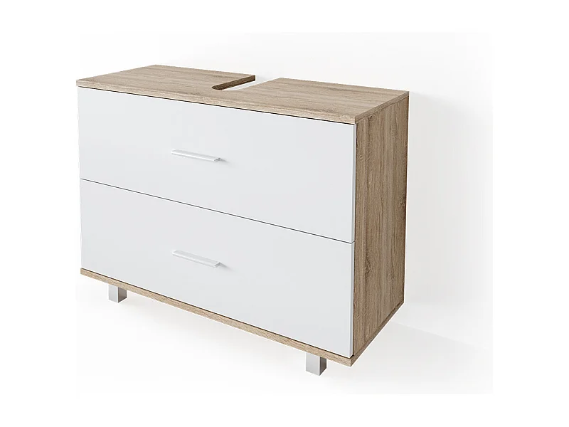 Wastafelonderkast wit/sonoma 80x33x60.8 ilias