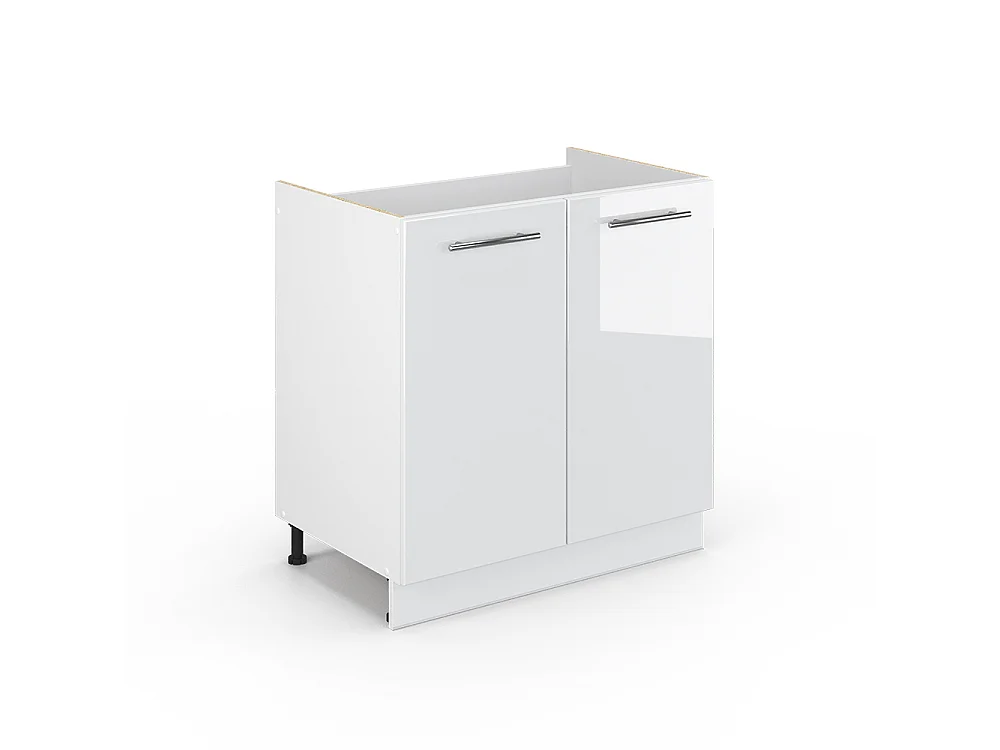 Meuble vasque simple blanc haute brillance 80x51.6x82 fame-line