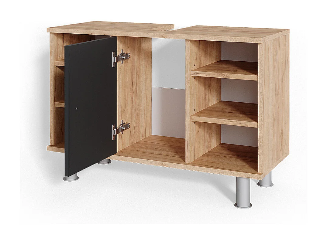 Meuble sous lavabo anthracite 80x32x54 fynn