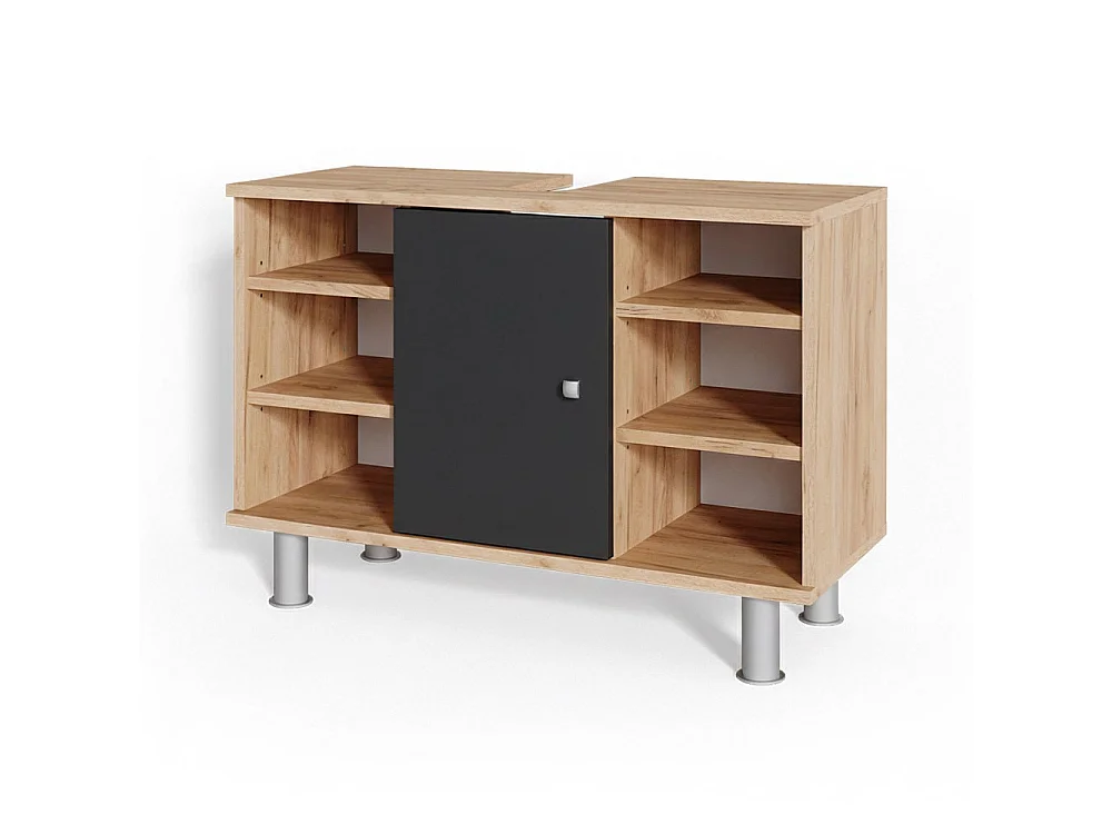 Meuble sous lavabo anthracite 80x32x54 fynn