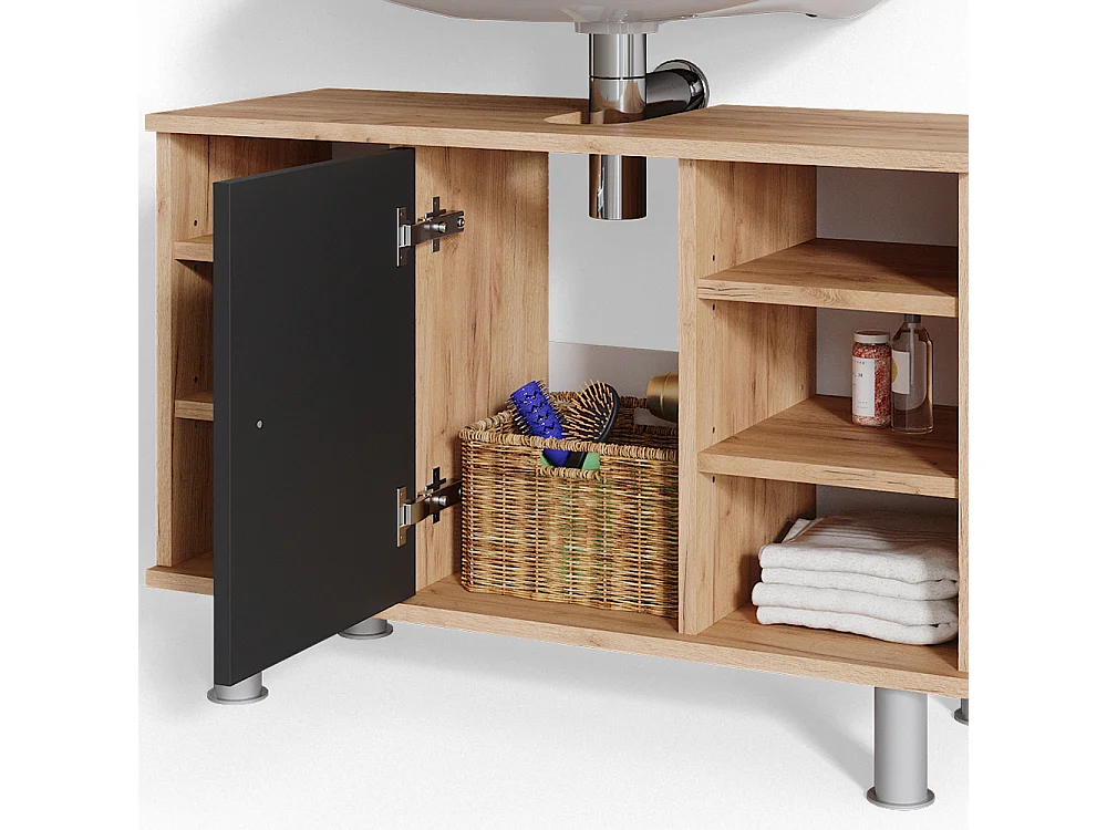 Meuble sous lavabo anthracite 80x32x54 fynn