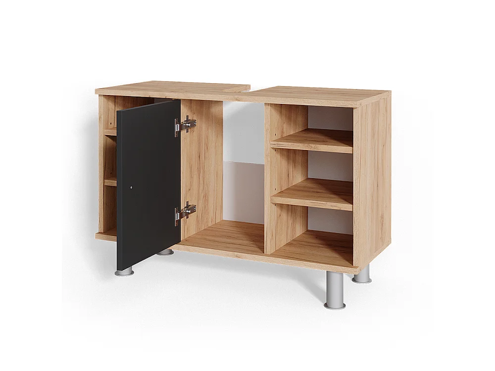 Meuble sous lavabo anthracite 80x32x54 fynn