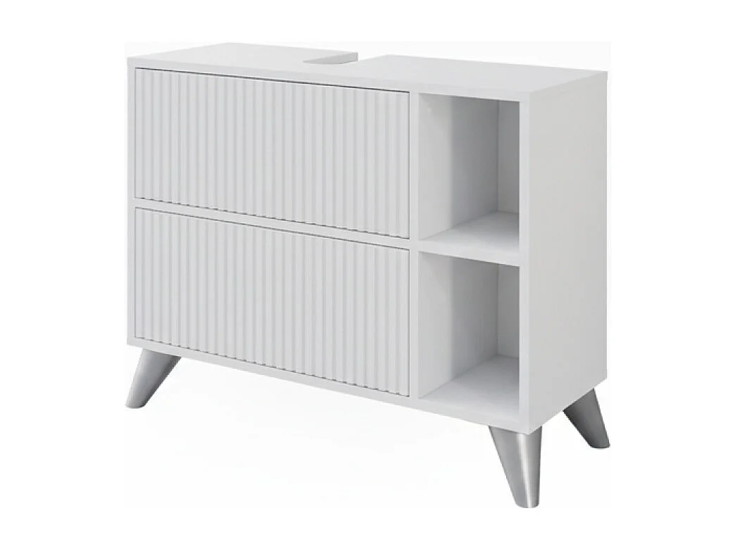 Meuble sous vasque blanc 80x30x62 leano
