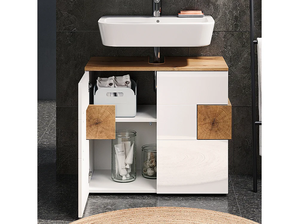 Mobile sottolavabo per bagno bianco 73.1x37x64 eden