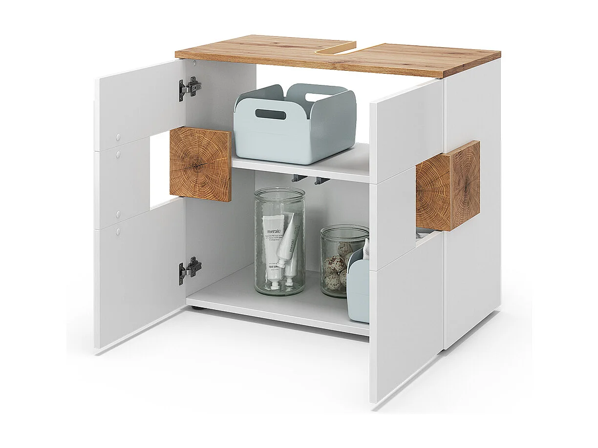 Mobile sottolavabo per bagno bianco 73.1x37x64 eden