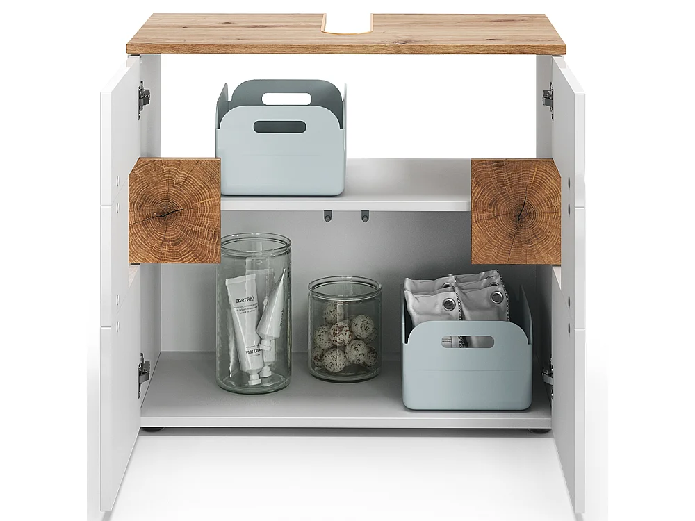 Meuble sous vasque simple blanc 73.1x37x64 eden