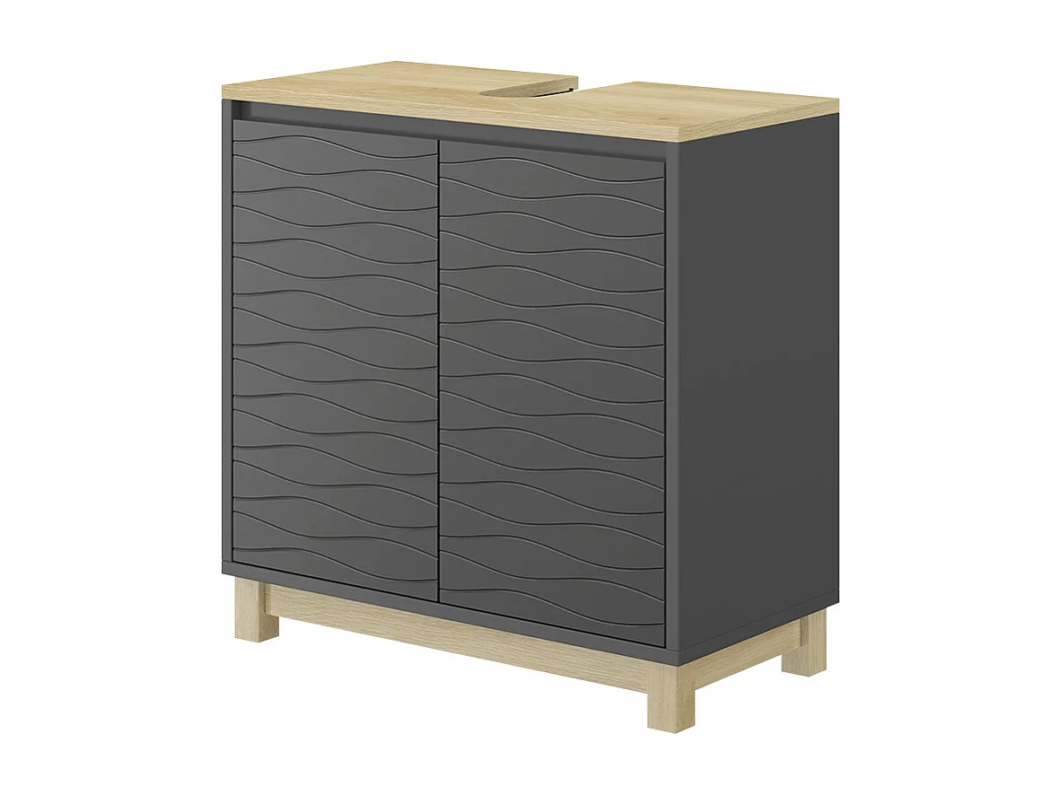 Meuble sous vasque  anthracite 60x30x60 livia