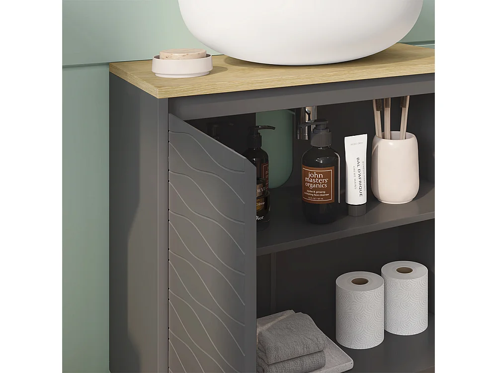 Meuble sous vasque  anthracite 60x30x60 livia