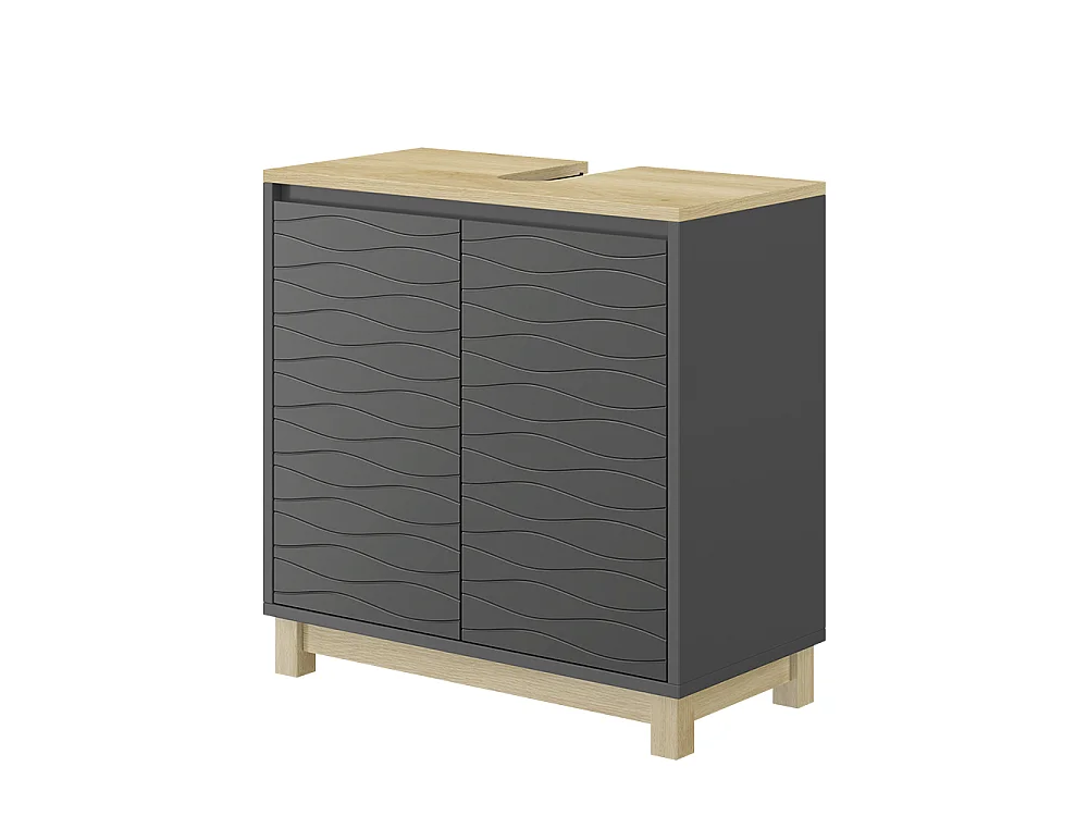 Mobiletto per lavabo antracite 60x30x60 livia