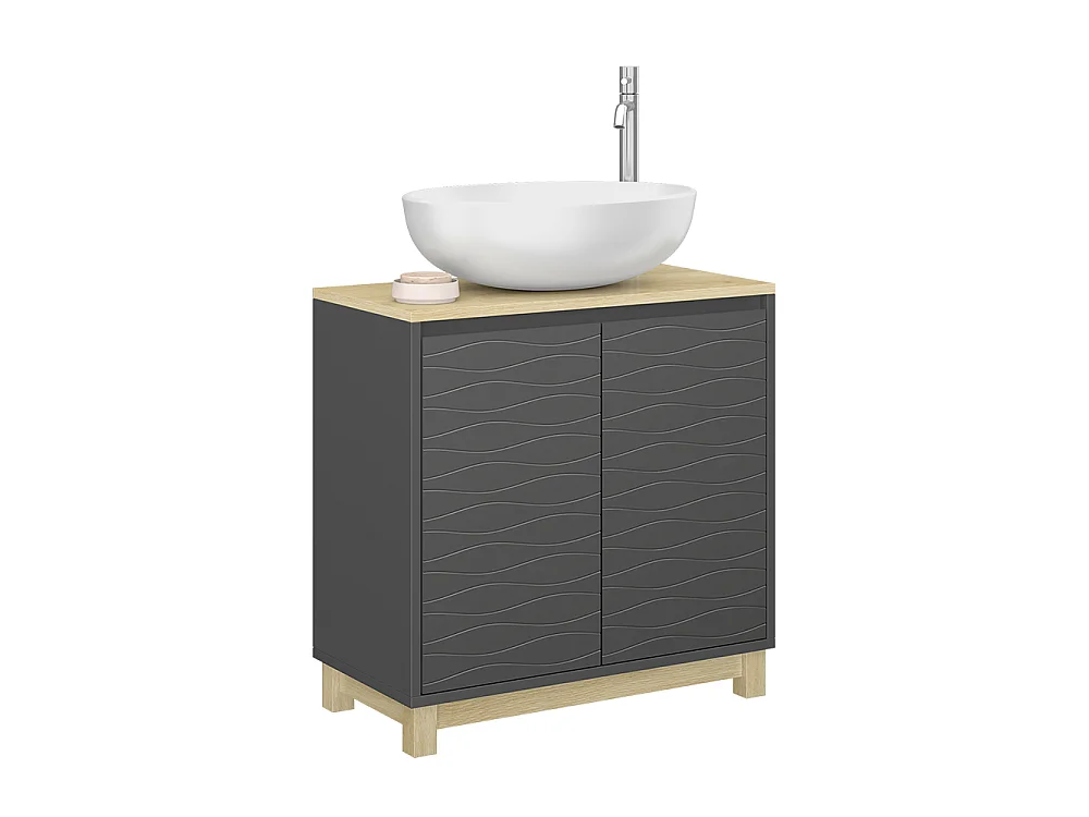 Mobiletto per lavabo antracite 60x30x60 livia