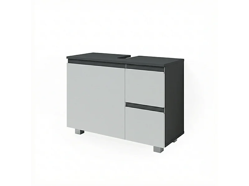 Wastafelonderkast antraciet/wit 80x33x60.8 j-shape