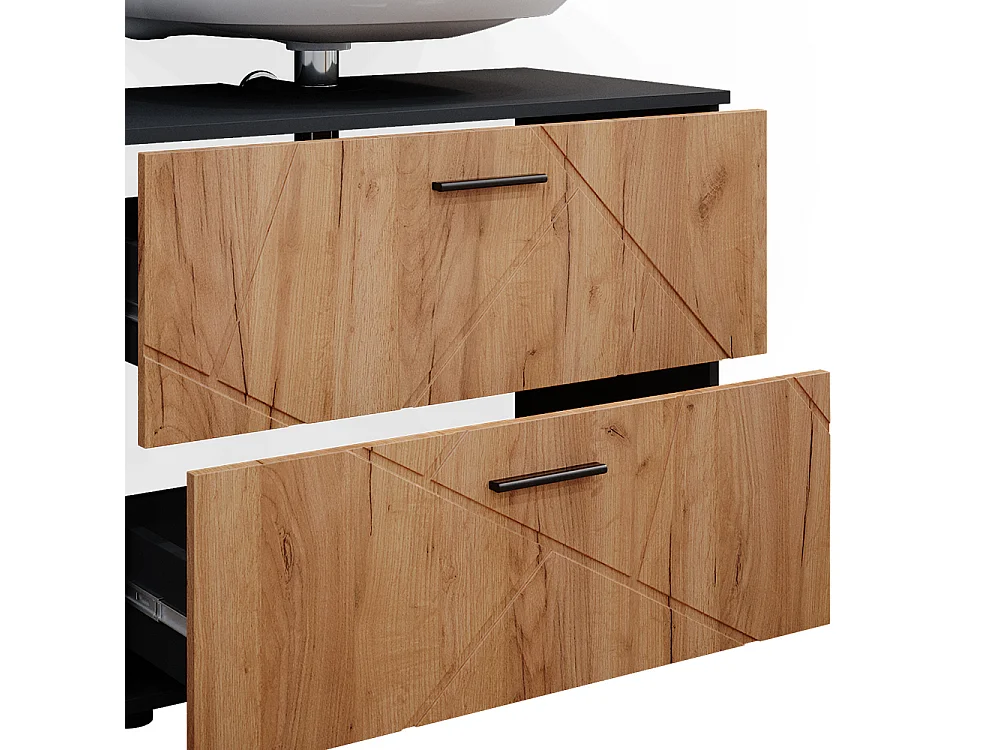 Mobile sottolavabo per bagno quercia dorata/antracite 80x41x58.6 irma