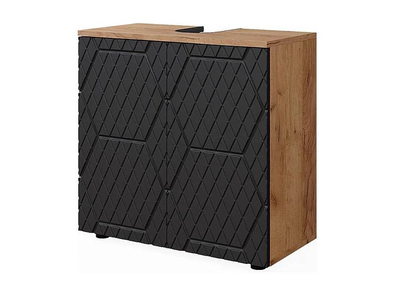 Mobile sottolavabo per bagno antracite con struttura a nido dape 60x30x59 irma