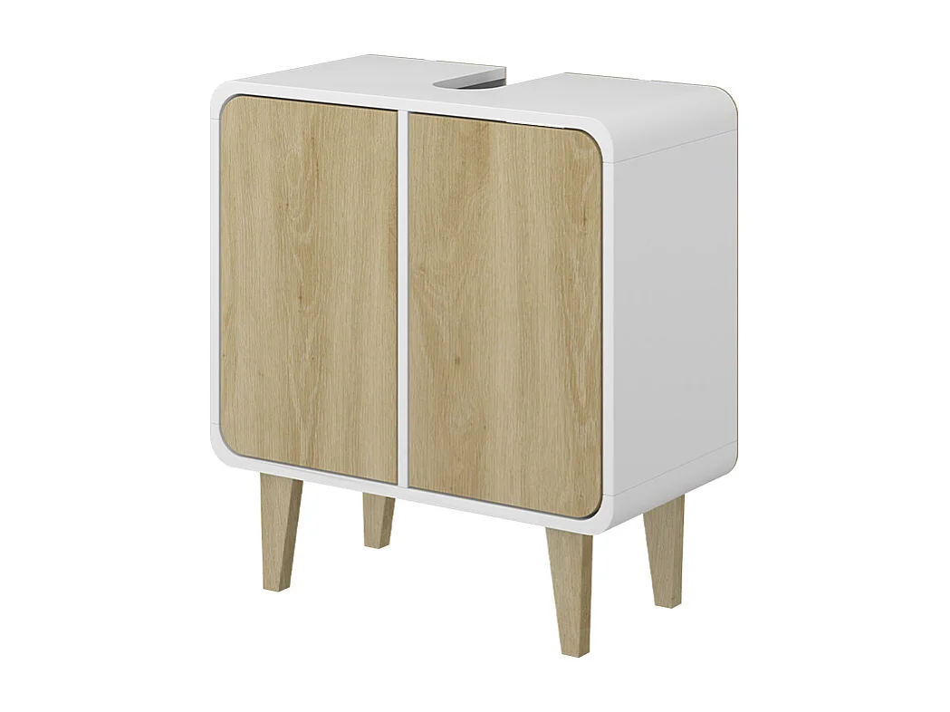 Mobiletto per lavabo bianco/quercia 60x30x61 arla