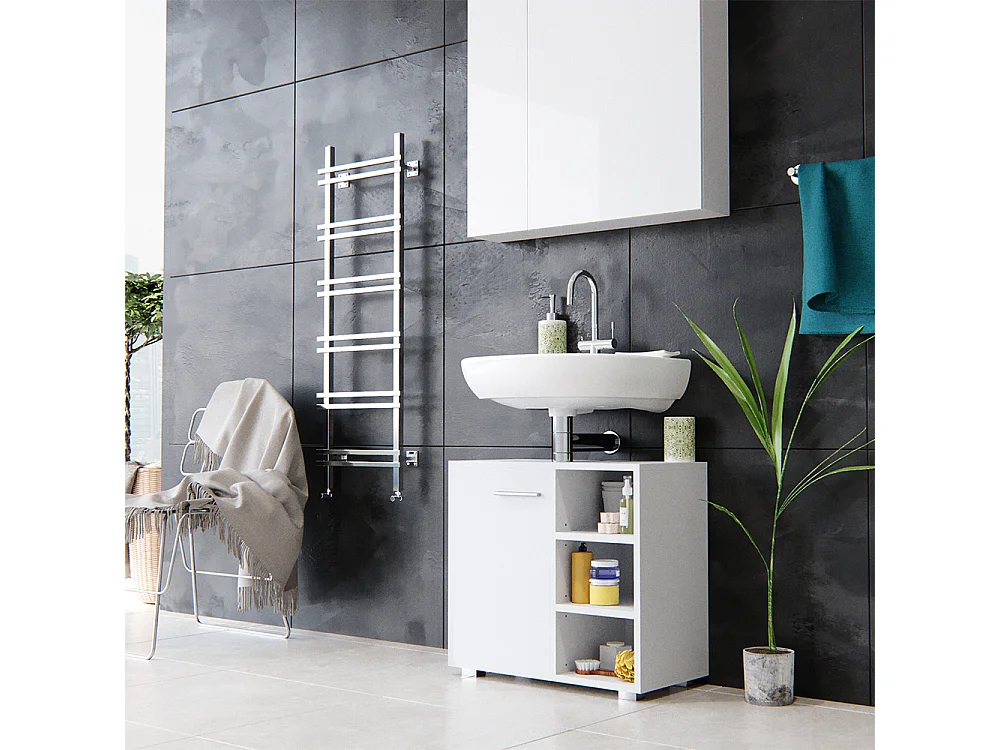 Meuble sous vasque simple blanc 60x31.1x55.6 perry