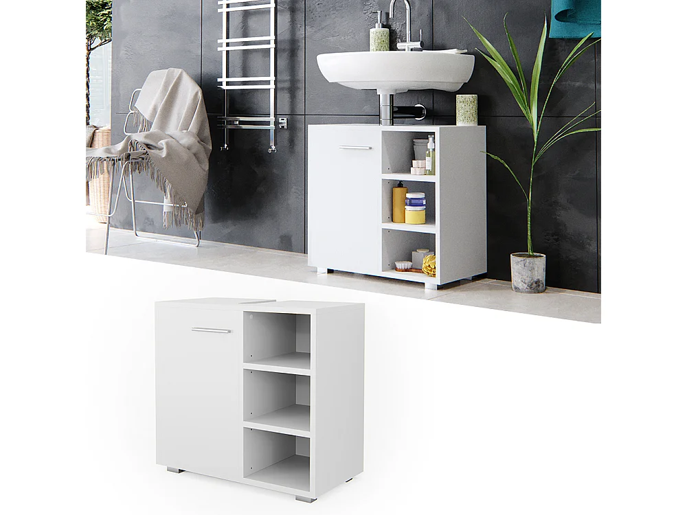 Meuble sous vasque simple blanc 60x31.1x55.6 perry