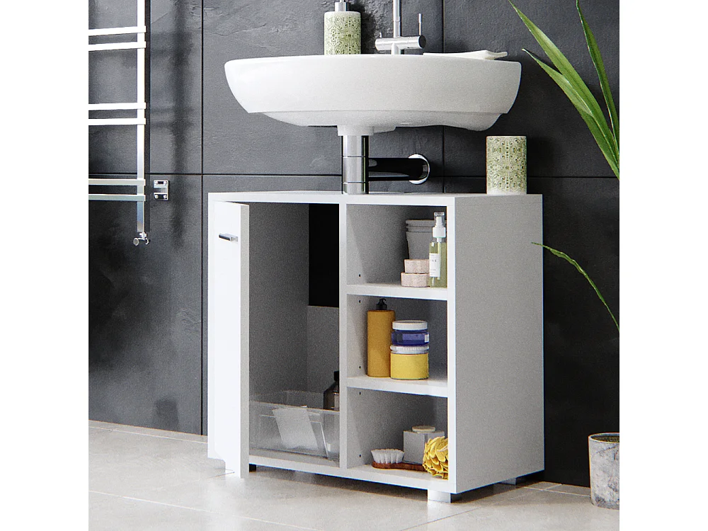 Meuble sous vasque simple blanc 60x31.1x55.6 perry