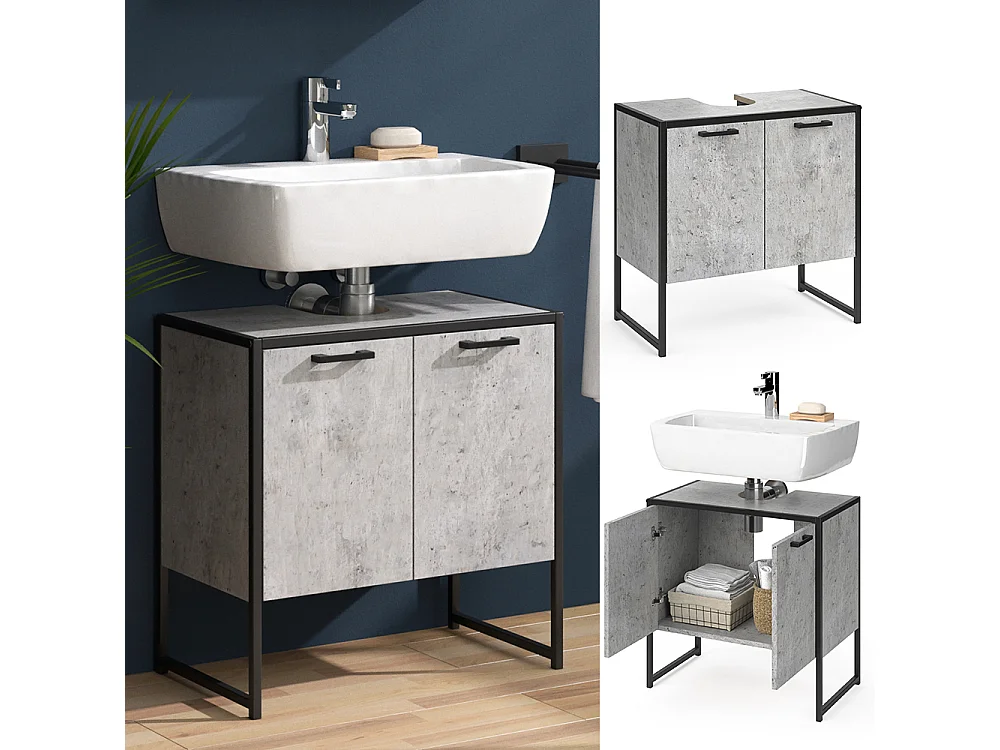 Meuble sous lavabo béton 60x33x60 fyrk