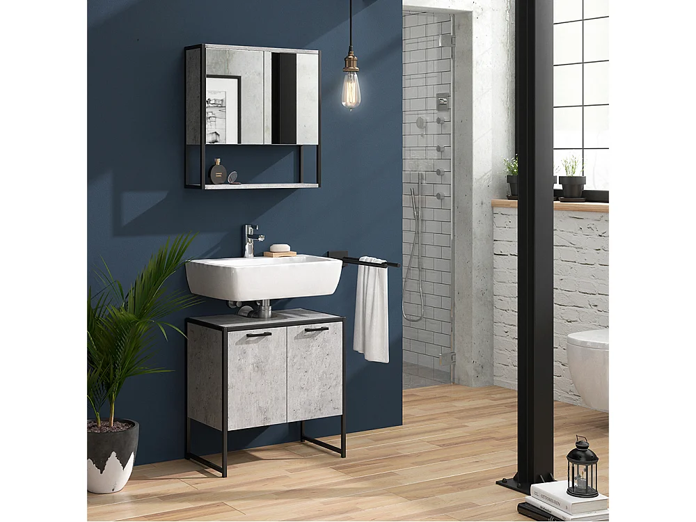 Meuble sous lavabo béton 60x33x60 fyrk