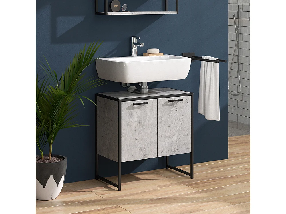 Meuble sous lavabo béton 60x33x60 fyrk