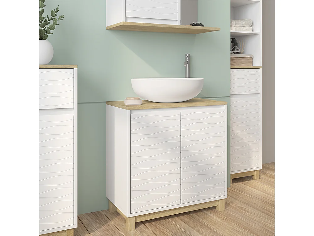 Meuble sous vasque  blanc 60x30x60 livia