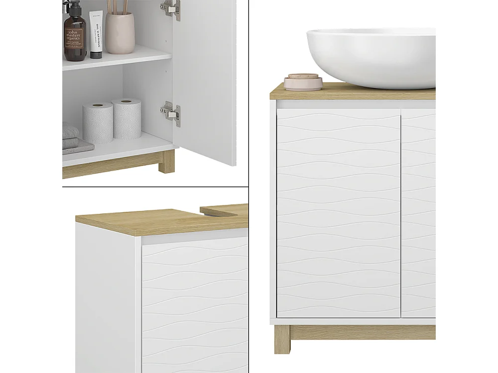 Meuble sous vasque  blanc 60x30x60 livia