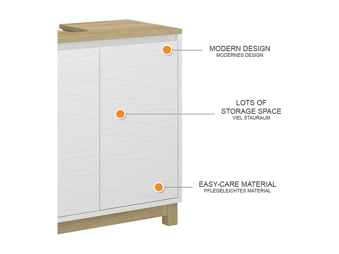Meuble sous vasque  blanc 60x30x60 livia