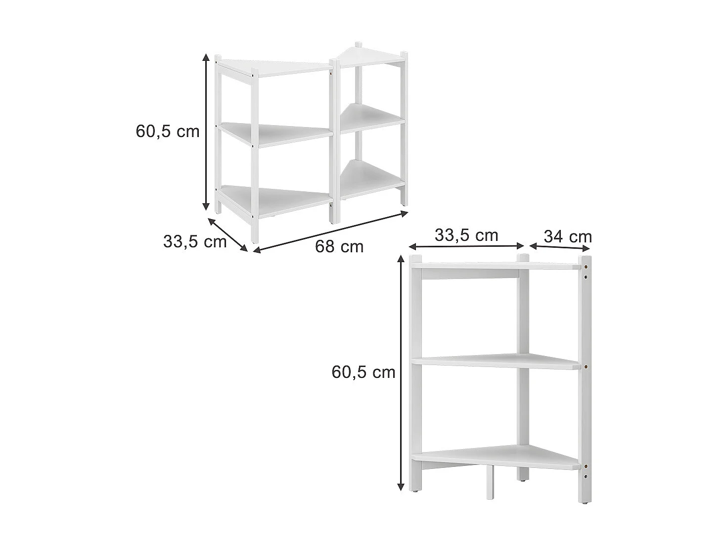 Meuble sous-lavabo blanc 68x33.5x60.5 zeno