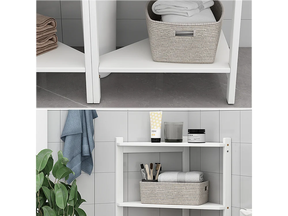 Meuble sous-lavabo blanc 68x33.5x60.5 zeno