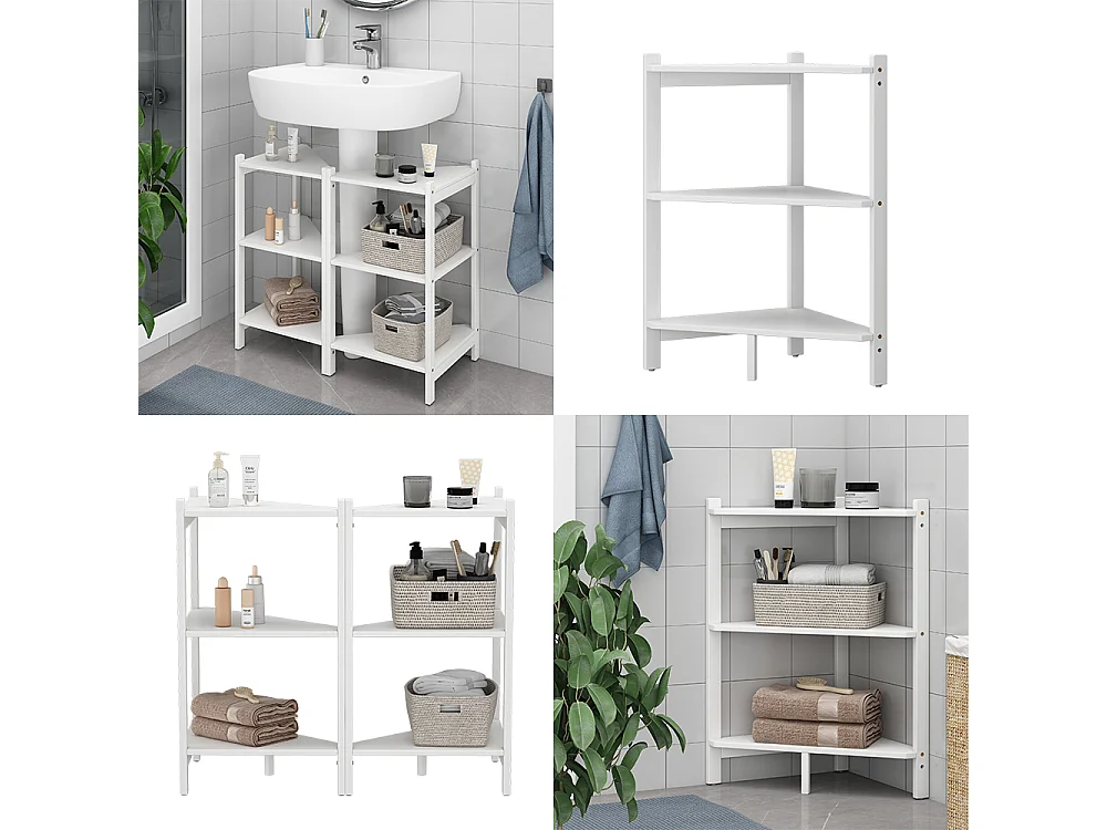 Meuble sous-lavabo blanc 68x33.5x60.5 zeno