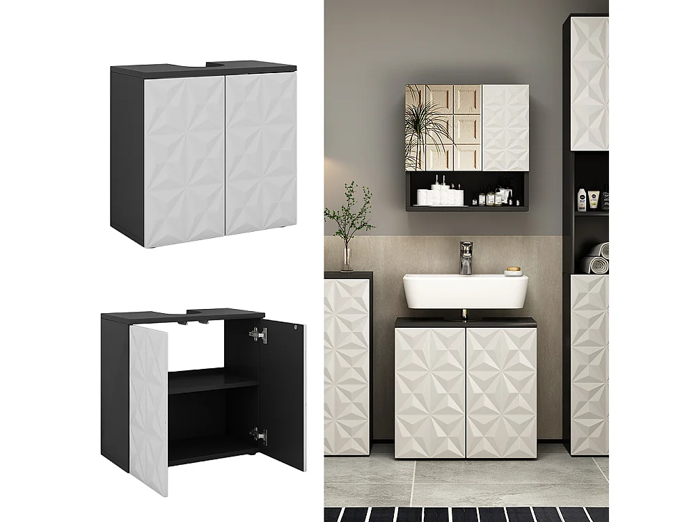 Mueble bajo lavabo negro 60x30x57 edge