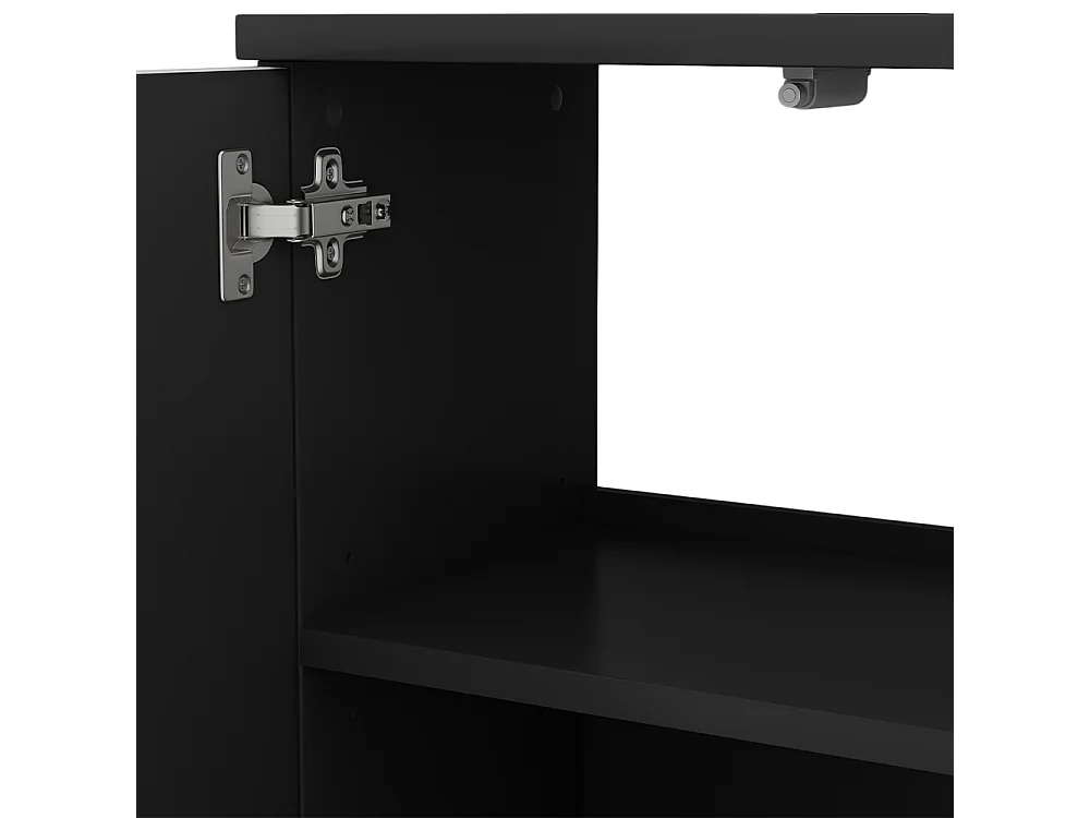 Meuble sous vasque simple noir 60x30x57 edge