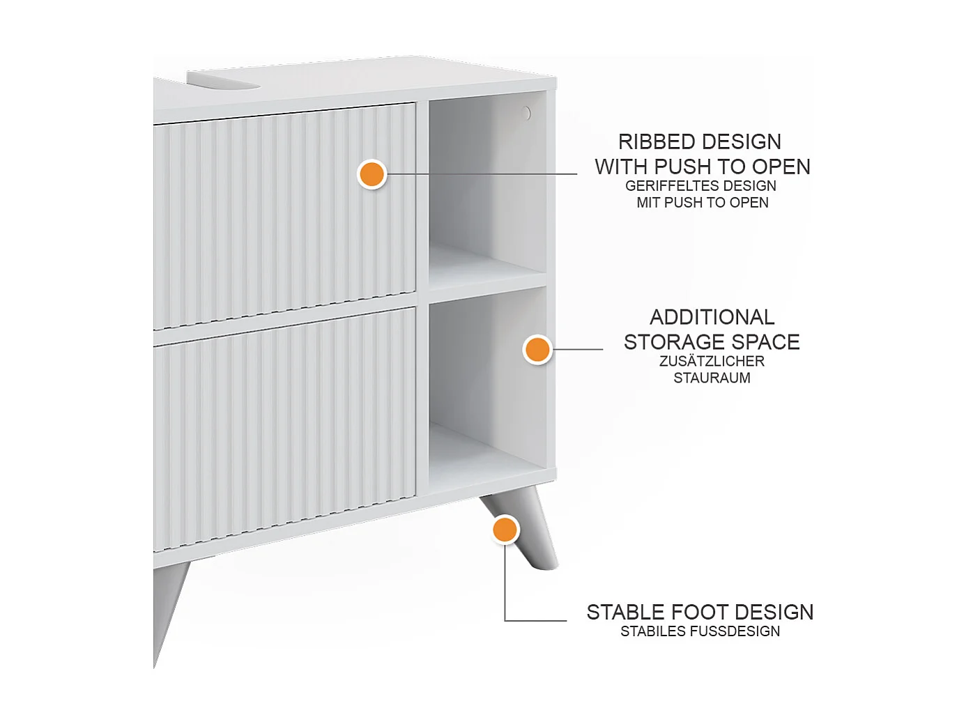 Meuble sous vasque blanc 60x30x62 leano