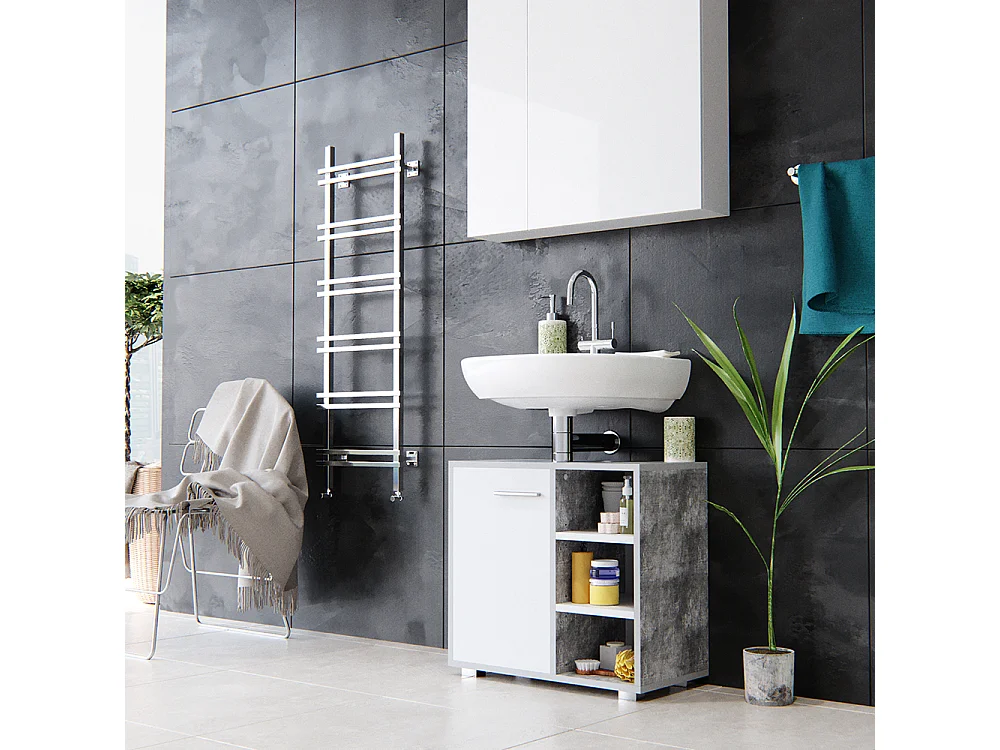 Meuble sous vasque simple béton 60x31.1x55.6 perry