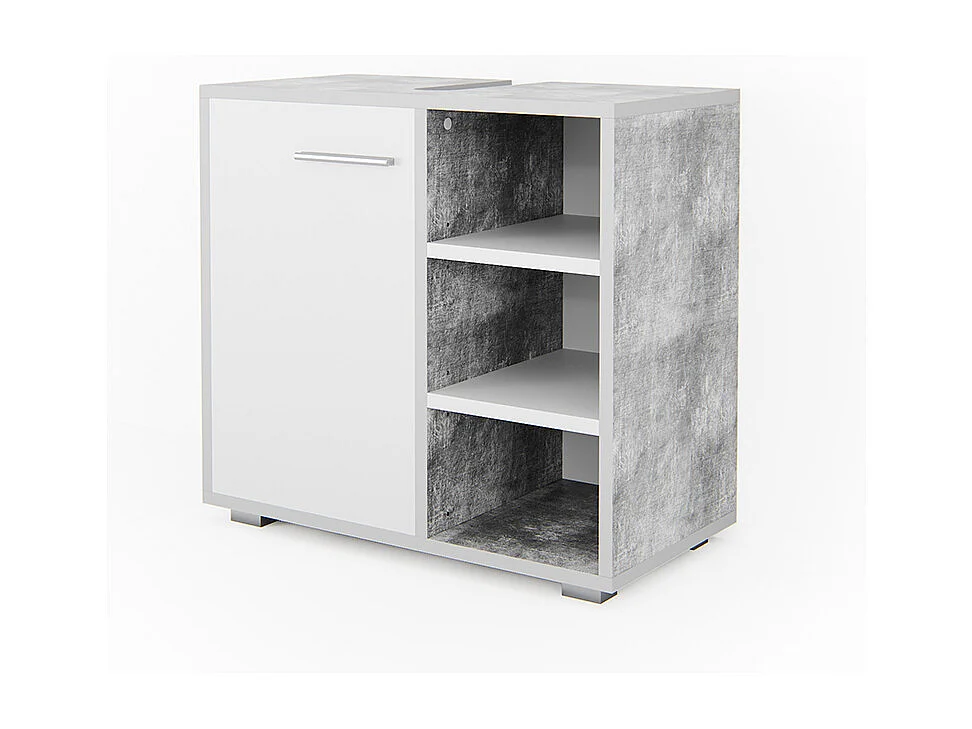 Meuble sous vasque simple béton 60x31.1x55.6 perry