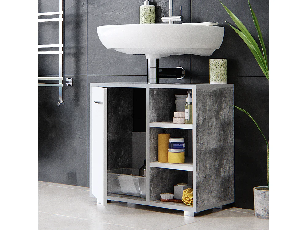 Meuble sous vasque simple béton 60x31.1x55.6 perry