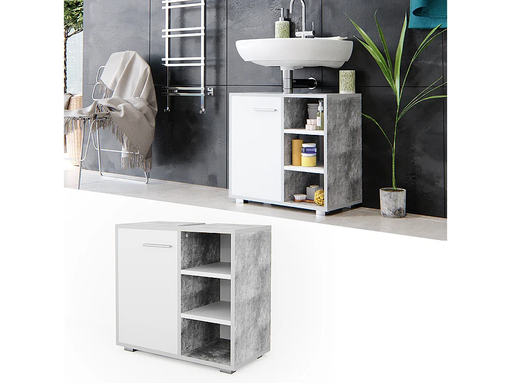 Meuble sous vasque simple béton 60x31.1x55.6 perry