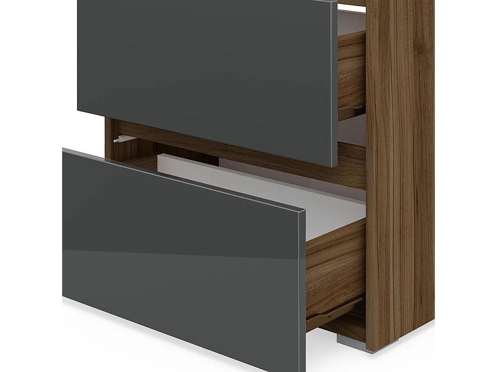 Meuble sous vasque simple anthracite haute brillance 60.2x30x62.1 majest